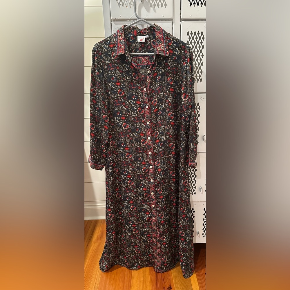 Floral Button-Up Shirt Dress